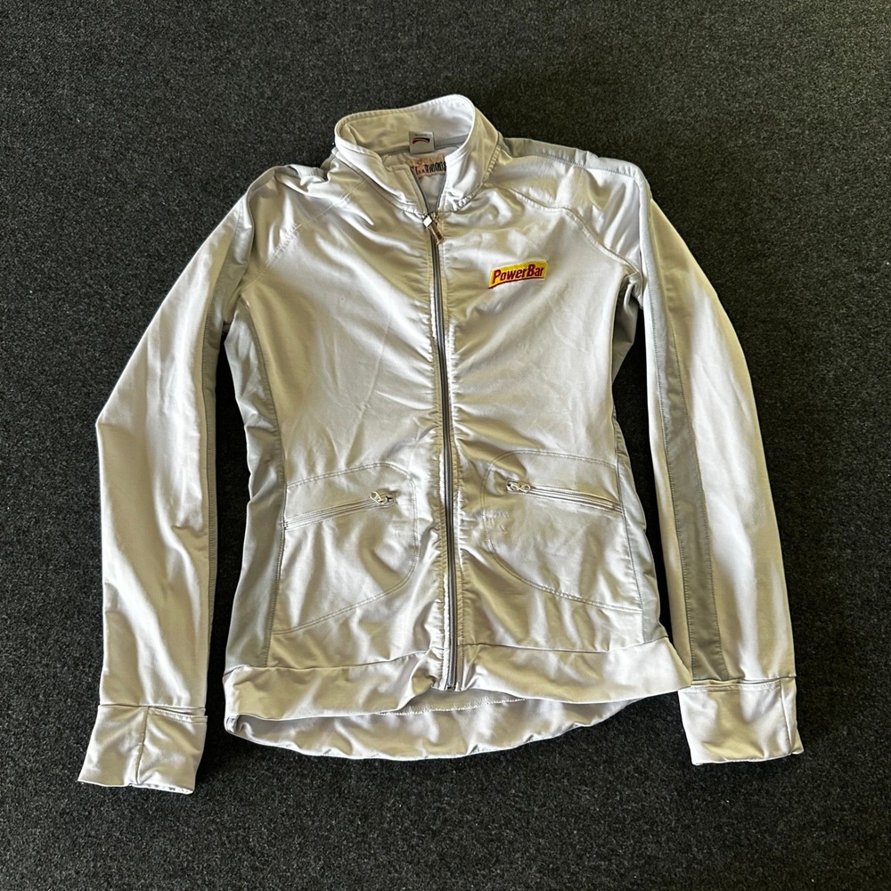 Alo CoolFit Ironman PowerBar Full Zip Athletic Jacket Gray Women Medium